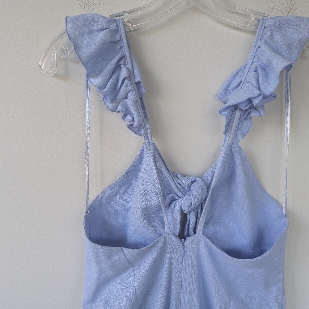 Zara Light Blue Ruffle-Strap Jumpsuit - Picture 11 of 11